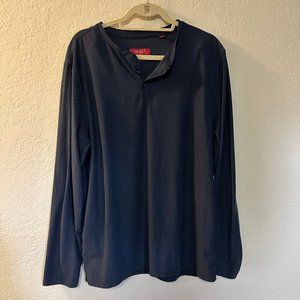 Bruno Milano Super Soft Dark Blue Long Sleeve Pajama Shirt - Large